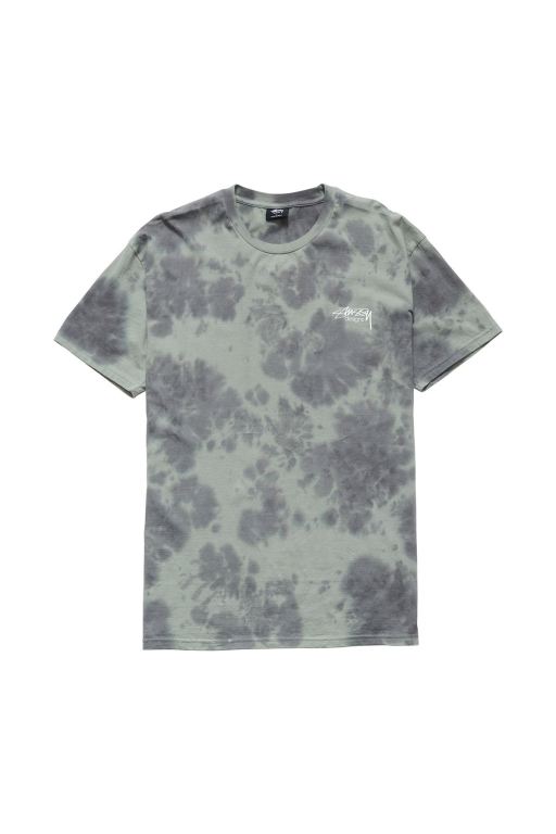 Stussy Mens Designs Tie Dye T Shirt Green - OKJYI4659